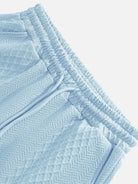 Men's Textured Jacquard Polo Short Set ElevenOasis