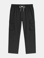 Men's Solid Color Linen Basic Breathable Vacation Cargo Pants ElevenOasis