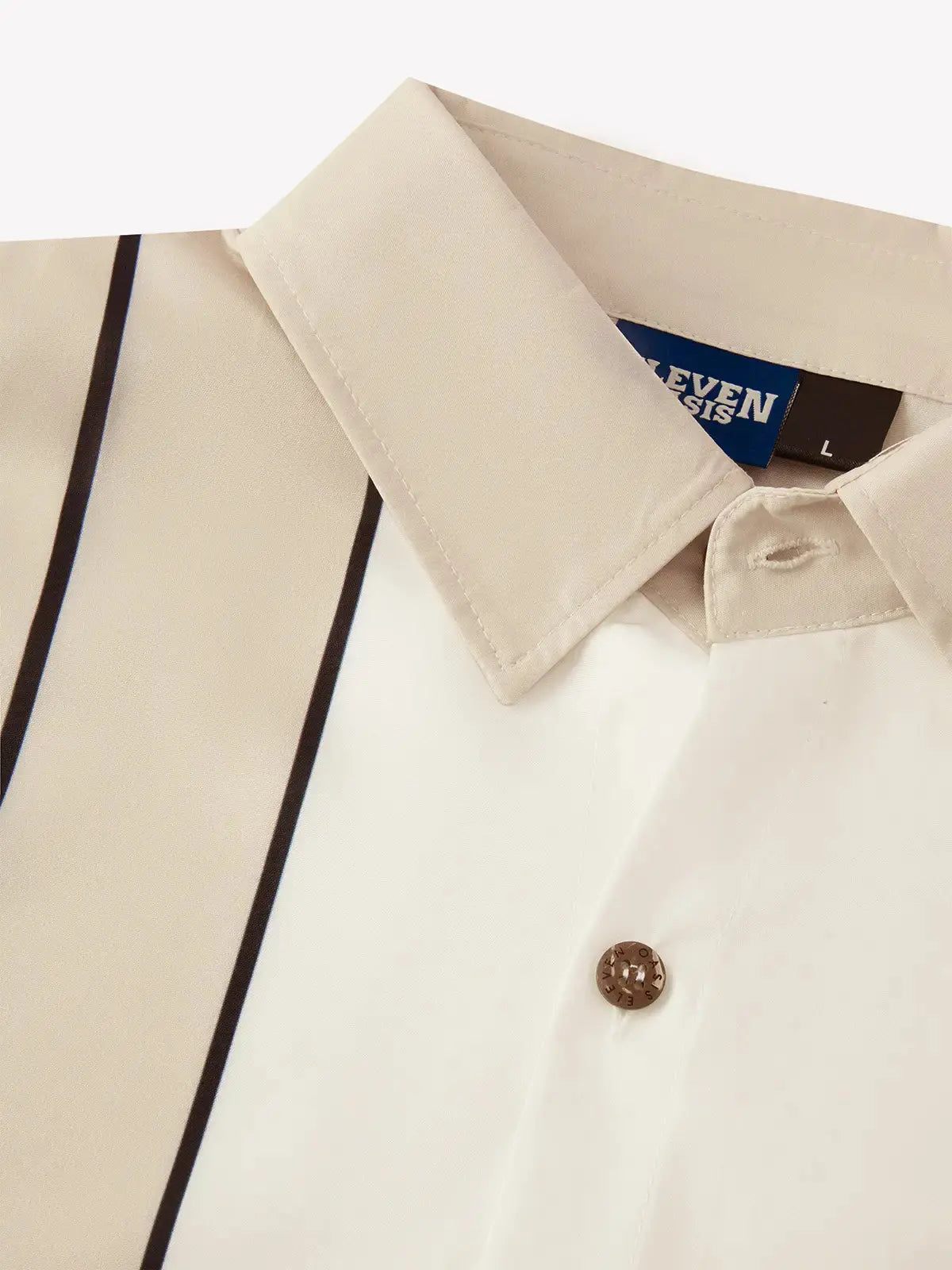 Men's Classic Striped Bowling Style Short Sleeve Shirt ElevenOasis