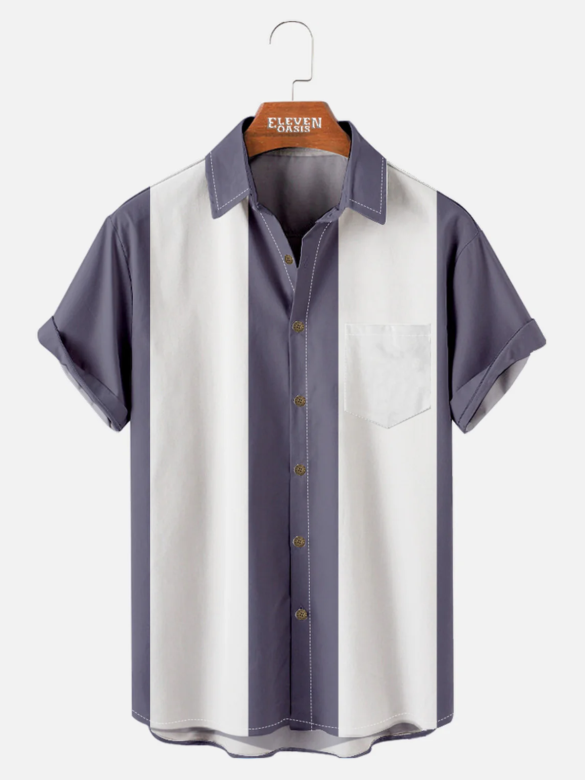 Men's Basic 50s Style Bowling Shirt ElevenOasis