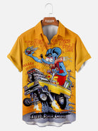Men's Car Anime Rat Fink Series Short Sleeve Shirt Eleven Oasis