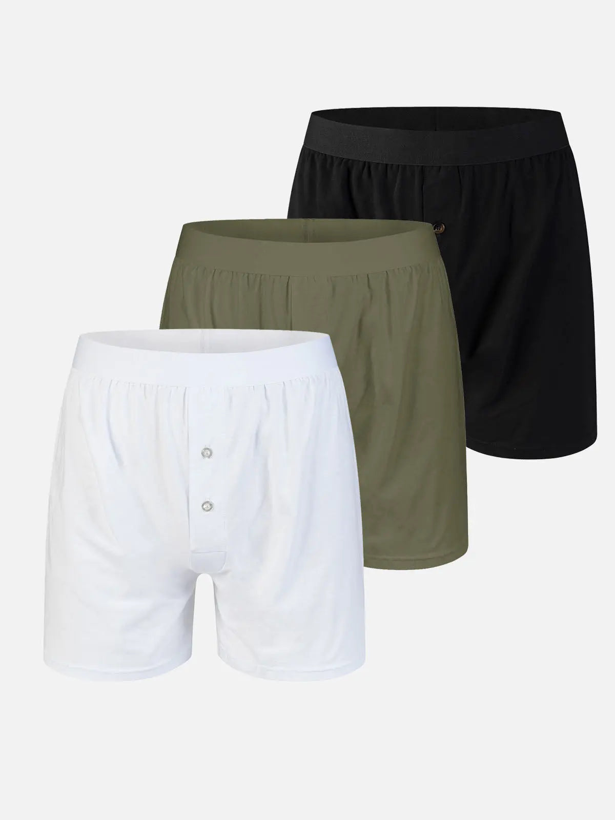Men's Cotton Stretch Button Fly Boxer Eleven Oasis