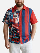 Tall Men's American Road Trip Collage Short Sleeve Shirt Eleven Oasis