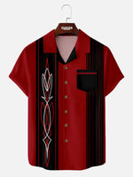 Tall Men's Vintage Hot Rod Pinstripe Short Sleeve Shirt Eleven Oasis