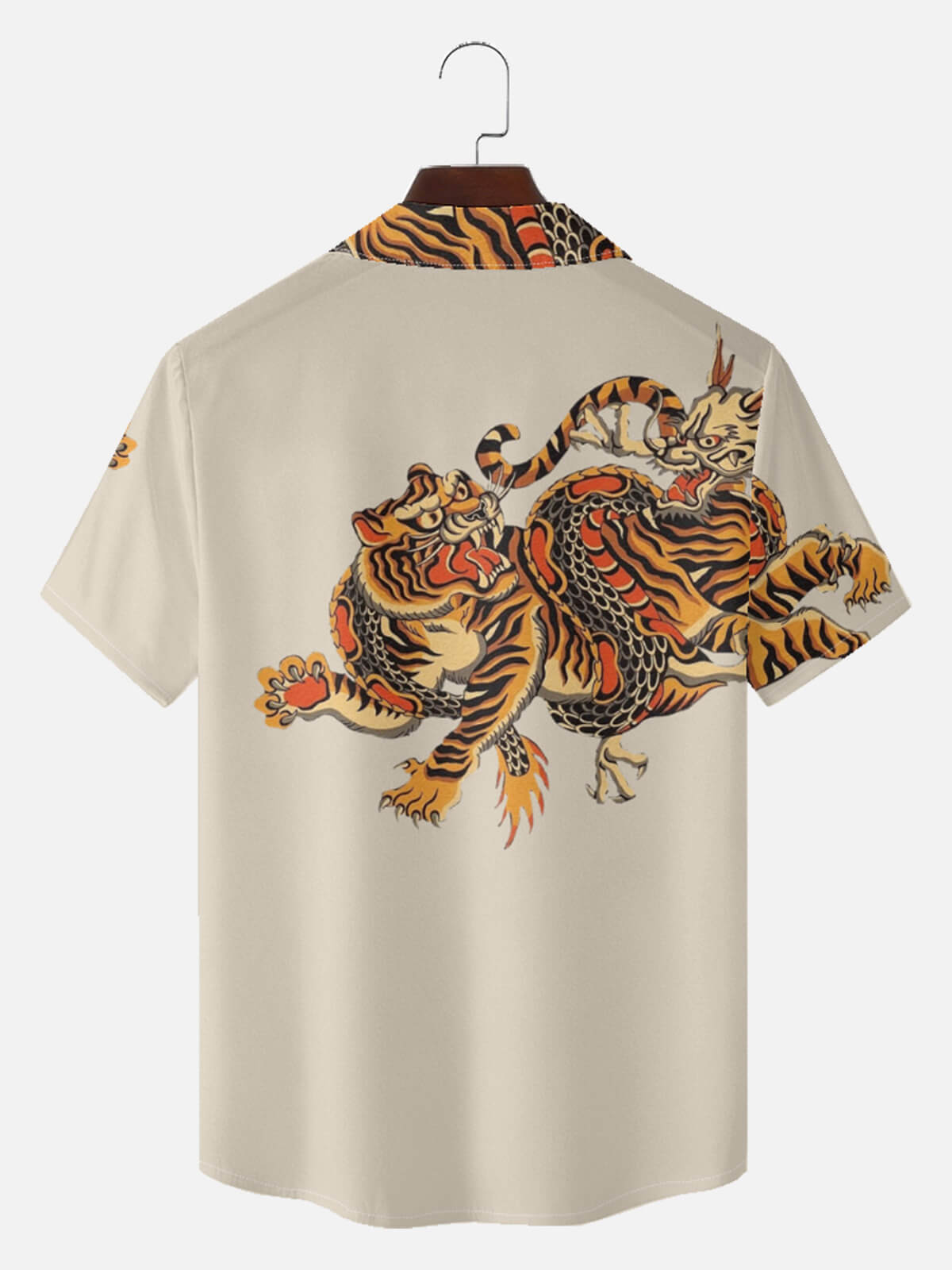 Men's Japanese Tiger & Dragon Clash Short Sleeve Shirt Eleven Oasis