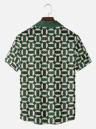 Men's Geometric Contrast Collar Short Sleeve Shirt Eleven Oasis