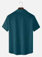 Men's Basic 50s Style Camp Collar Bowling Short Sleeve Shirt ElevenOasis