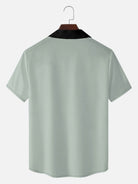 Men's Retro Contrast Center Panel Short Sleeve Shirt Eleven Oasis