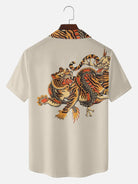 Tall Men's Japanese Tiger & Dragon Clash Short Sleeve Shirt Eleven Oasis