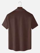 Men's Basic 50s Style Camp Collar Bowling Short Sleeve Shirt ElevenOasis