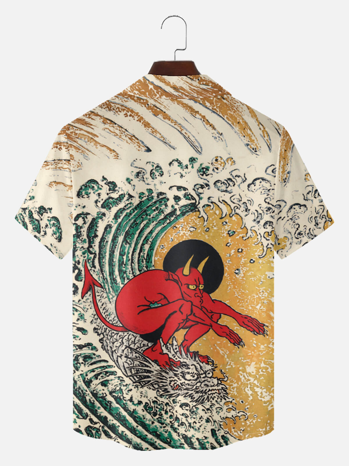 Men's Ukiyo-e Wave Graphic Short Sleeve Shirt Eleven Oasis