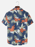 Tall Men's Tropical Palm Floral Short Sleeve Shirt Eleven Oasis