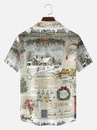 Men's Vintage Christmas Postcards Short Sleeve Shirt Eleven Oasis