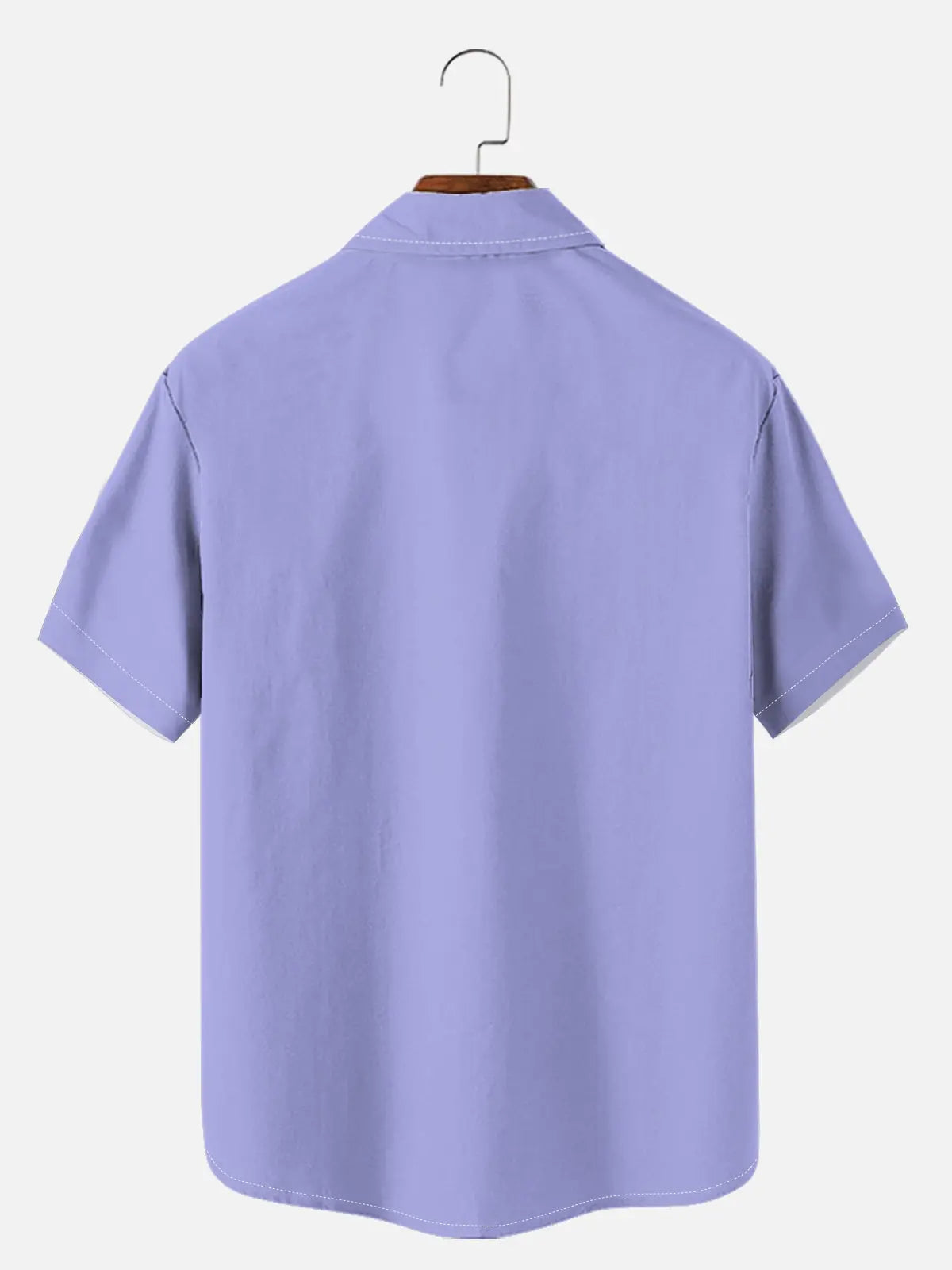 Men's Basic Striped Bowling Casual Short Sleeve Shirt 