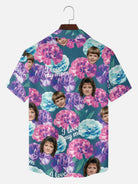Tall Men's Custom Mom Photo Print Short Sleeve Shirt Eleven Oasis