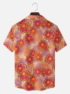 Tall Men's Retro Groovy Floral Short Sleeve Shirt Eleven Oasis