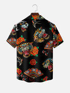 Men's Traditional Tiger Rose Short Sleeve Shirt Eleven Oasis