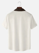 Tall Men's Framed Panel Contrast Collar Short Sleeve Shirt Eleven Oasis