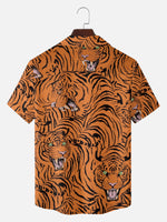 Men's Japanese Tiger Wave Short Sleeve Shirt Eleven Oasis