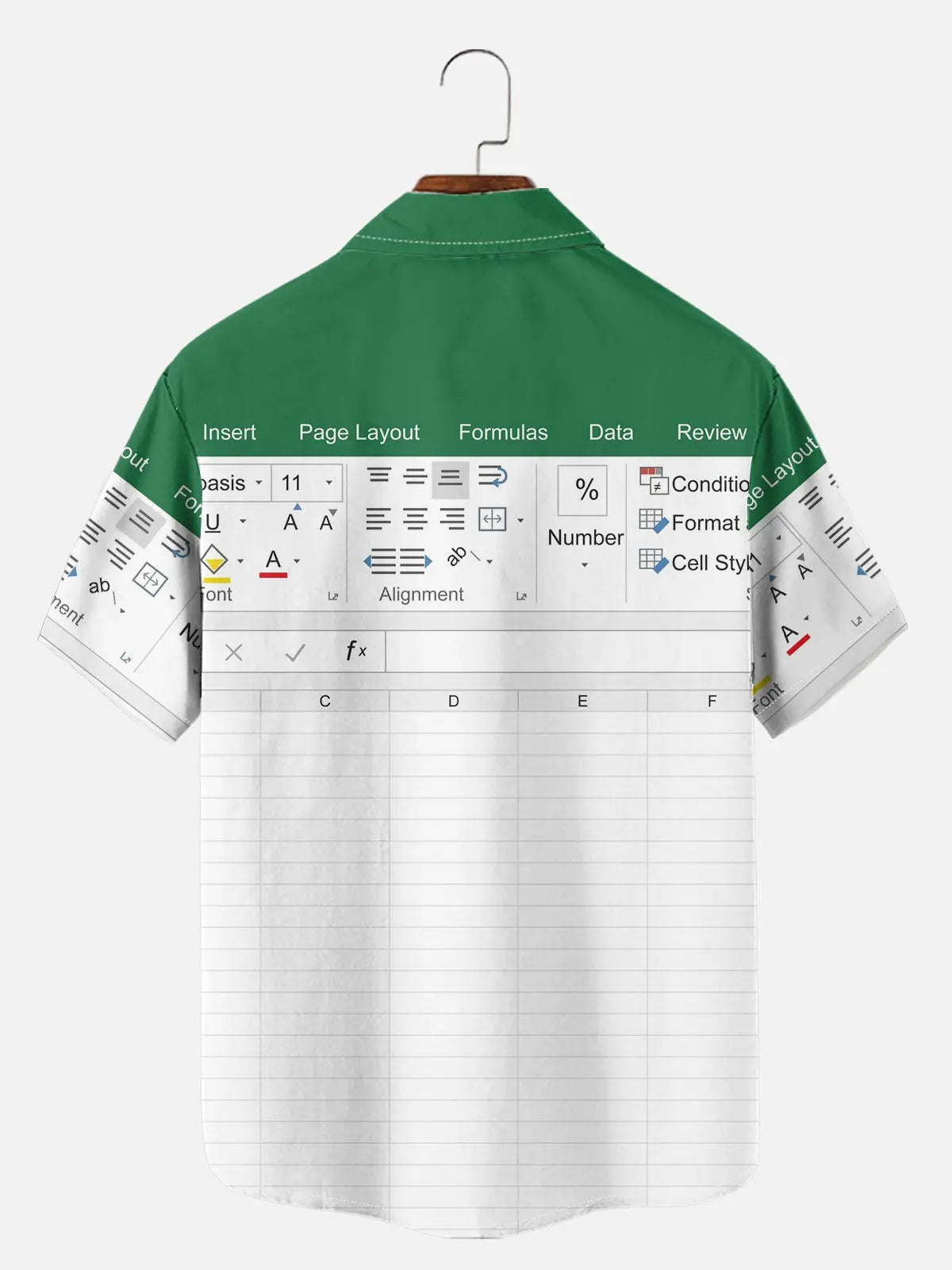 Men's Office Humor Excel Spreadsheet Short Sleeve Shirt ElevenOasis