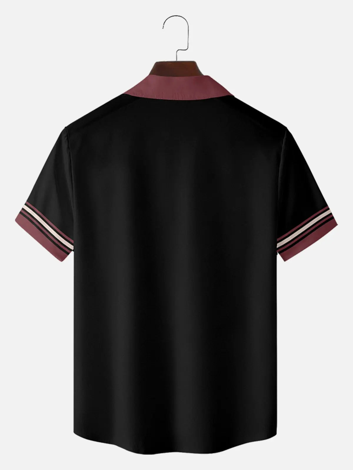 Men's Classic Vertical Stripe Bowling Short Sleeve Shirt ElevenOasis