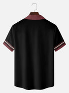 Men's Classic Vertical Stripe Bowling Short Sleeve Shirt ElevenOasis