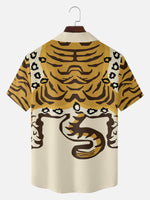 Men's Korean Folk Tiger Short Sleeve Shirt Eleven Oasis