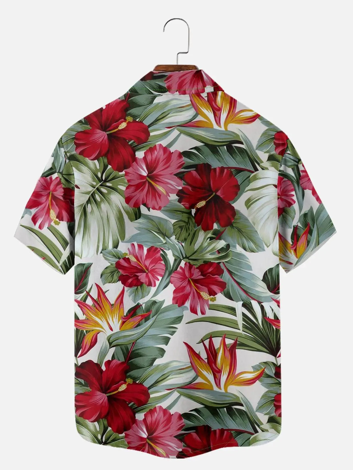 Men's Tropical Hibiscus Paradise Hawaiian Short Sleeve Shirt 