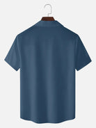 Men's Retro Pinstripe Bowling Short Sleeve Shirt ElevenOasis