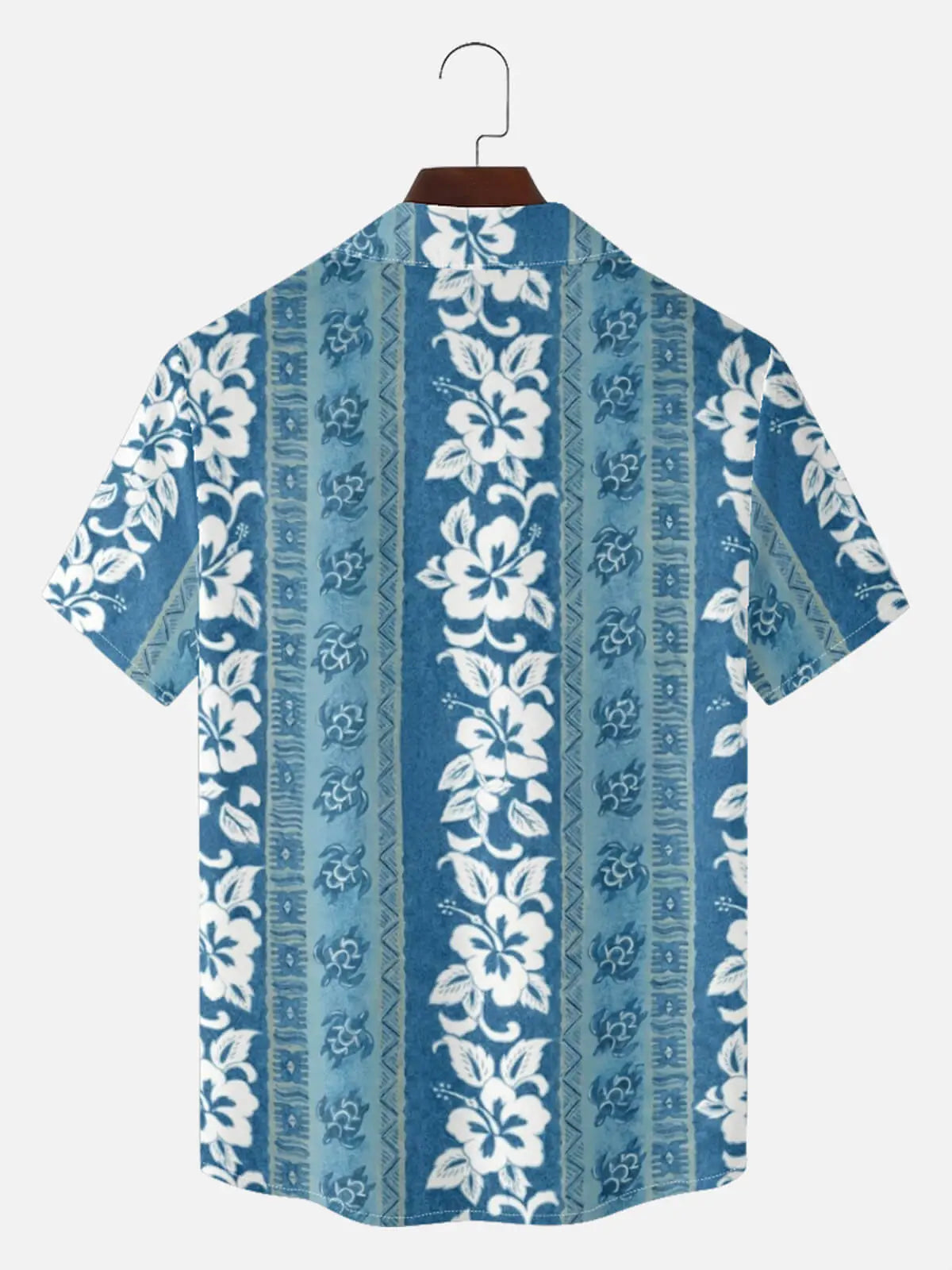 Tall Men's Island Floral Stripe Short Sleeve Shirt Eleven Oasis