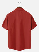 Men's Mid-Century Modern Santa Holiday Short Sleeve Shirt?
