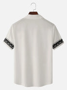 Men's Geometric Border Trim Short Sleeve Shirt ElevenOasis