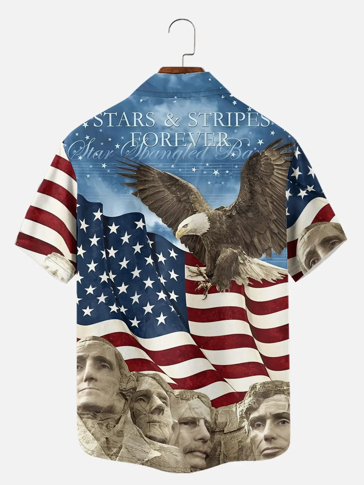 Men's Stars Stripes Founding Fathers Short Sleeve Shirt 