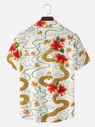 Tall Men's Retro Abstract Leopard Floral Short Sleeve Shirt Eleven Oasis