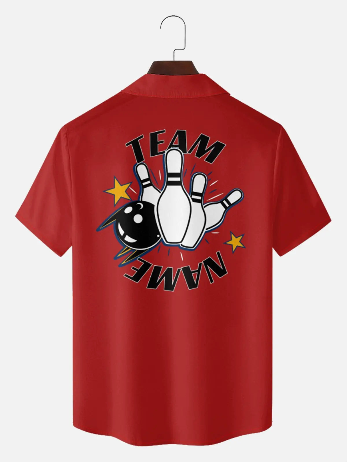 Men's Custom Team Hammer Bowling Short Sleeve Shirt Eleven Oasis