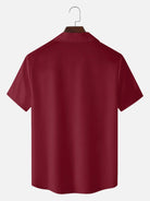 Men's Basic 50s Style Camp Collar Bowling Short Sleeve Shirt ElevenOasis