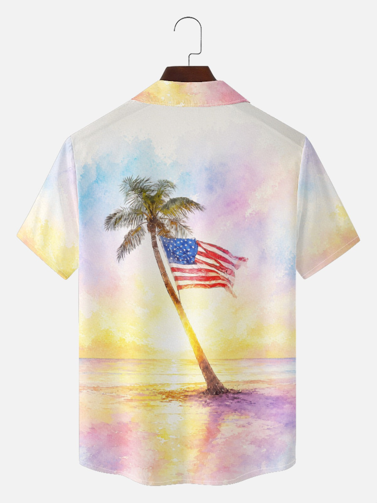 Men's Coastal Americana Palm Short Sleeve Shirt Eleven Oasis
