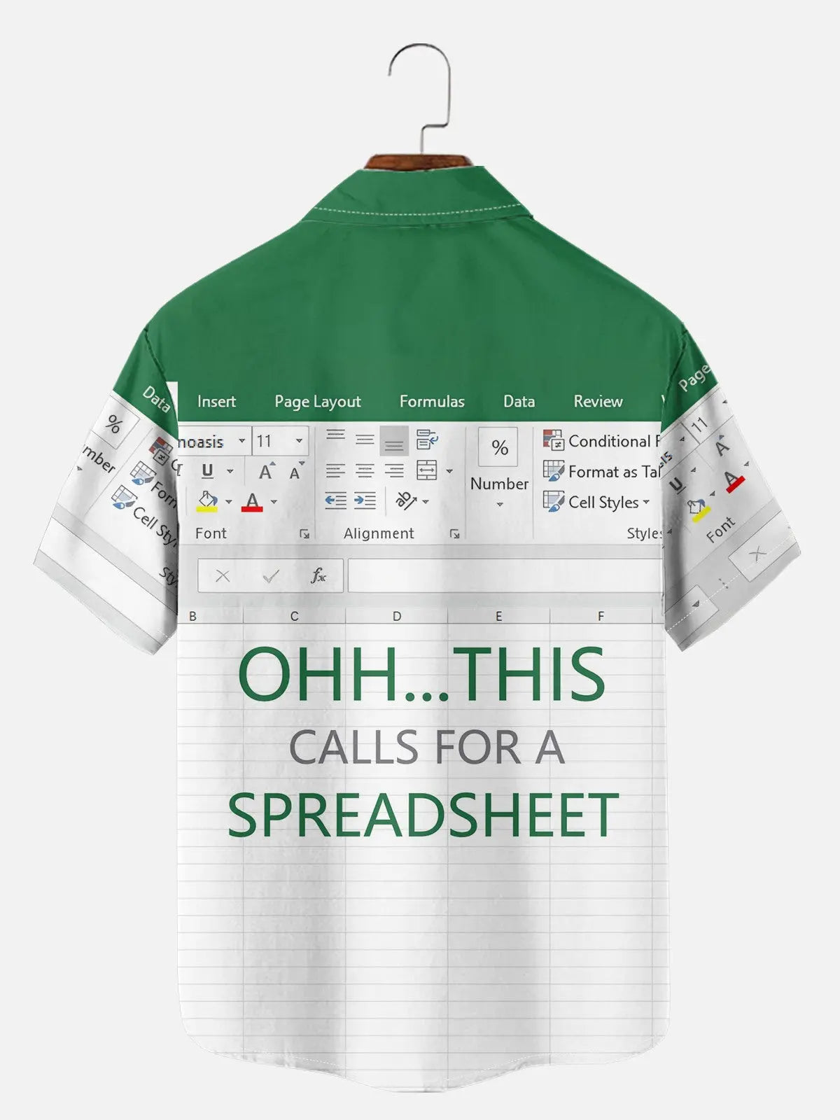 Men's Office Humor Excel Spreadsheet Short Sleeve Shirt ElevenOasis