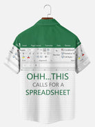 Men's Office Humor Excel Spreadsheet Short Sleeve Shirt ElevenOasis