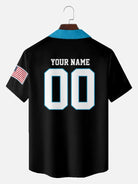 Tall Men's Custom Racing Stripe & Shield Crest Short Sleeve Shirt Eleven Oasis