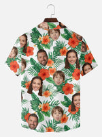 Men's Custom Tropical Face Print Short Sleeve Shirt Eleven Oasis
