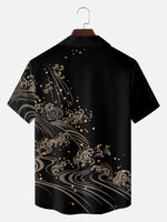Men's Japanese Koi & Cherry Blossom Short Sleeve Shirt Eleven Oasis