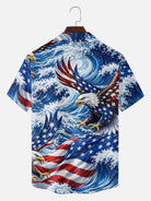 Men's Patriotic Eagle Wave Short Sleeve Shirt Eleven Oasis