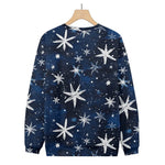 Hand Painted Falling Abstract Snowflakes in the Night Sky Knitted Sweatshirt, mens short sleeve shirts?¨º?big and tall mens shirts?¨º?short sleeve shirts for men?¨º?mens 4xl shirts?¨º?casual short sleeve shirts