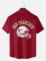Tall Men's Custom Bay Area Football Bowling Short Sleeve Shirt Eleven Oasis