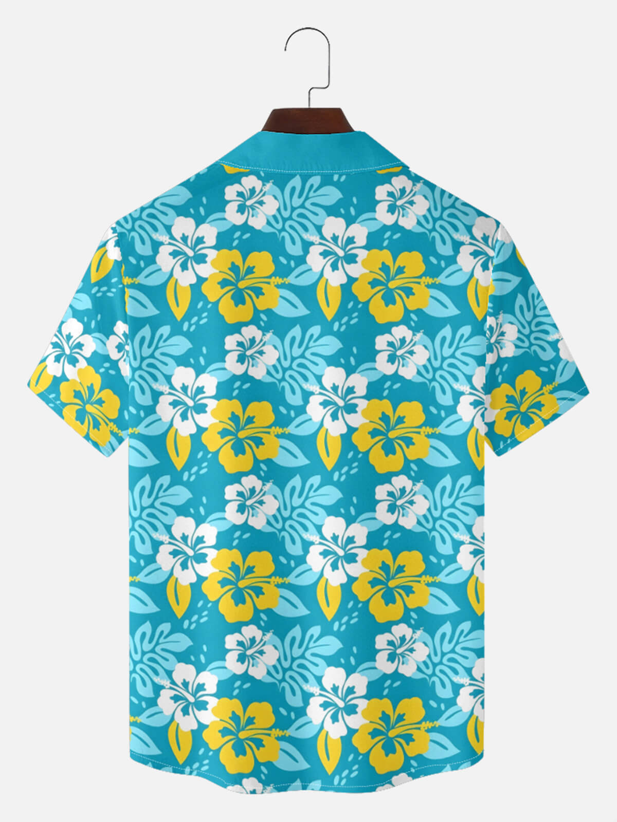 Tall Men's Tropical Vibrant Hibiscus Short Sleeve Shirt Eleven Oasis