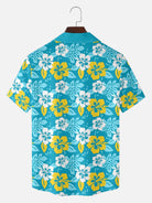 Tall Men's Tropical Vibrant Hibiscus Short Sleeve Shirt Eleven Oasis