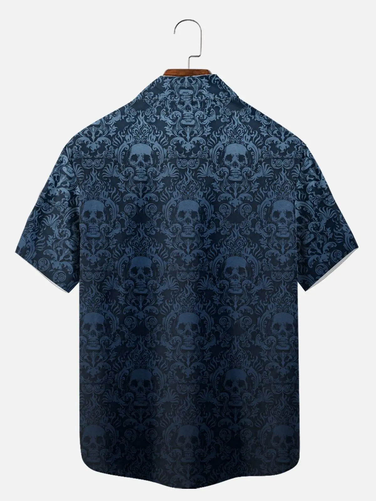 Tall Men's Gothic Skull Pattern Short Sleeve Shirt 