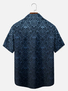 Tall Men's Gothic Skull Pattern Short Sleeve Shirt?