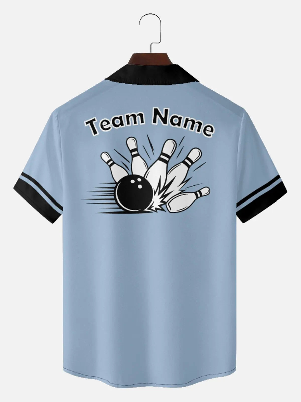Tall Men's Custom Strike Force Bowling Short Sleeve Shirt Eleven Oasis